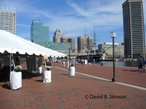 Authors Stage at Bicentennial Plaza, with Baltimore's Inner Harbor in Background