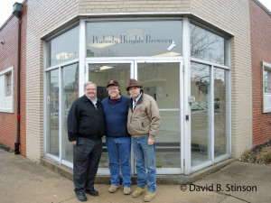 Bernard McKenna, Richard O'Keefe, and J. Hollis Albert, III, Outside Peabody Heights Brewery, Baltimore, Maryland