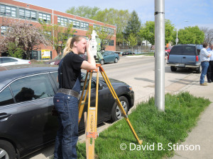 Anne Leininger of S.J. Martenet Company, Surveying Former Site of Old Oriole Park