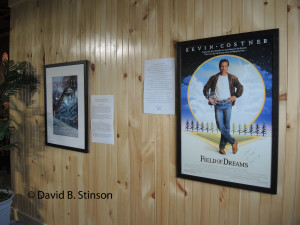 Posters of the book Deadball and the movie Field of Dreams Hang on a Wall of the Peabody Heights Brewery Tasting Room