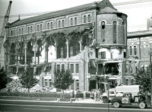Demolition of St. Mary’s Industrial School Chapel in 1961 (Baltimore Sun Photo, Ralph Robinson photographer)